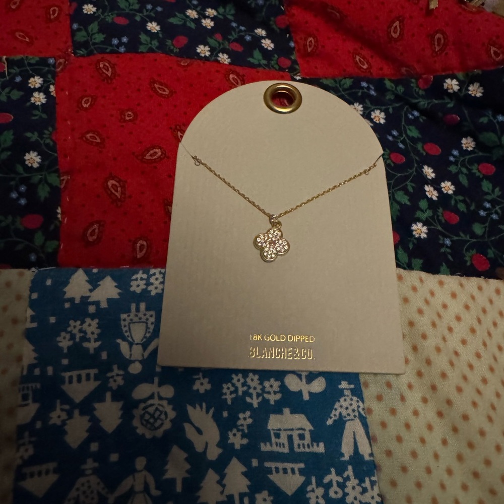 Gold Dipped Clover Pendant Necklace